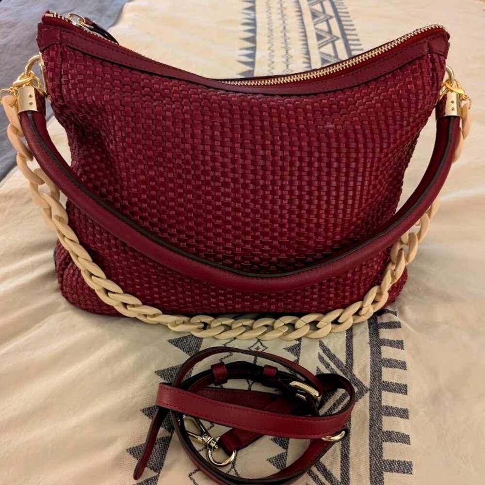 Cole Haan Woven Leather Crossbody Hobo
